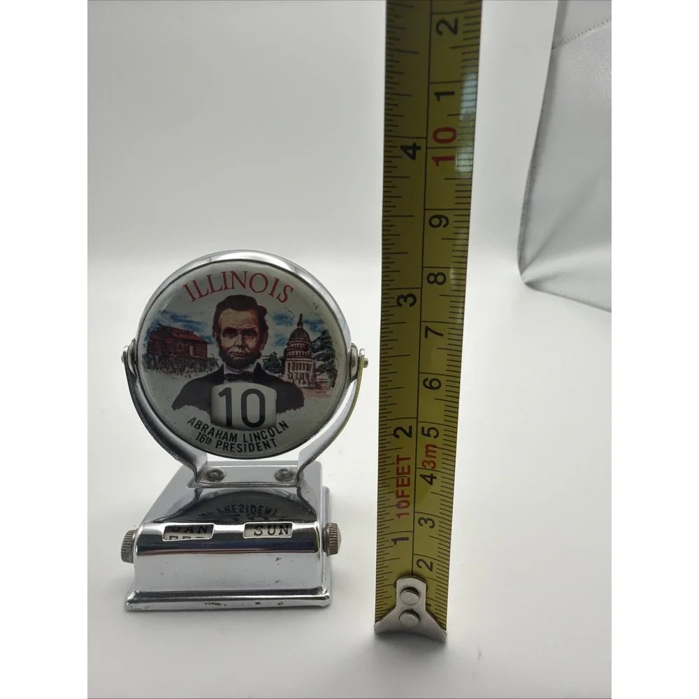 Illinois Abraham Lincoln 16th President Perpetual Desk Calendar Date Display